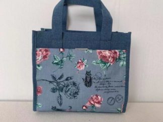 日本新款刺繡貓咪保溫便當包 帶飯包 手提包 布包