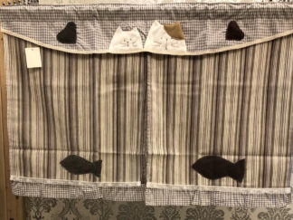 日本棉布鄉村門帘90*60CM(貓咪&魚)
