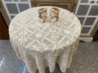 純棉手工手勾紗桌巾桌布 105*105cm 正方桌巾/蓋巾