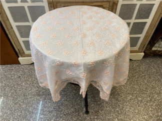 粉橘玫瑰蕾絲110*110cm 正方桌巾/蓋巾
